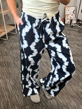 Tie-Dye Wide Leg Drawstring Pants
